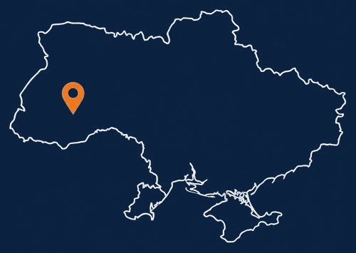 Карта України з позначкою Тернополя