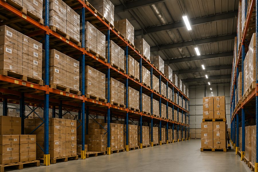 Складські стелажі з книжковою продукцією